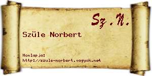 Szüle Norbert névjegykártya